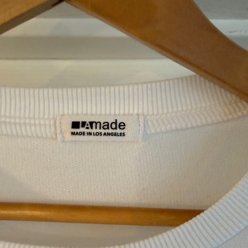 LA made Soft White Ribbed Top - Picture 2 of 4